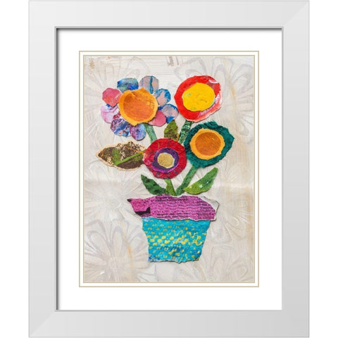 Flower Pot I White Modern Wood Framed Art Print with Double Matting by St. Hilaire, Elizabeth