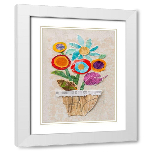 Flower Pot II White Modern Wood Framed Art Print with Double Matting by St. Hilaire, Elizabeth
