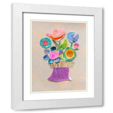 Flower Pot III White Modern Wood Framed Art Print with Double Matting by St. Hilaire, Elizabeth