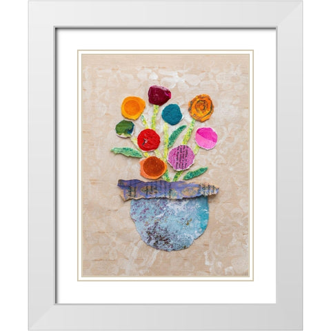 Flower Pot IV White Modern Wood Framed Art Print with Double Matting by St. Hilaire, Elizabeth