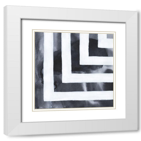 Blue Screen II White Modern Wood Framed Art Print with Double Matting by Popp, Grace