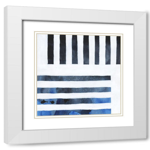 Blue Screen IV White Modern Wood Framed Art Print with Double Matting by Popp, Grace