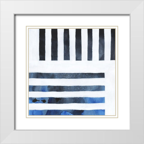 Blue Screen IV White Modern Wood Framed Art Print with Double Matting by Popp, Grace