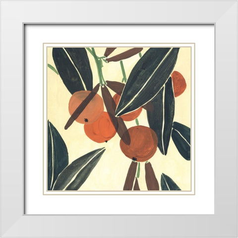 Kumquat II White Modern Wood Framed Art Print with Double Matting by Wang, Melissa