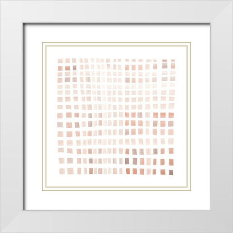 Woven IV White Modern Wood Framed Art Print with Double Matting by Scarvey, Emma