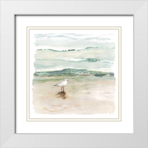 Seagull Cove I White Modern Wood Framed Art Print with Double Matting by Borges, Victoria