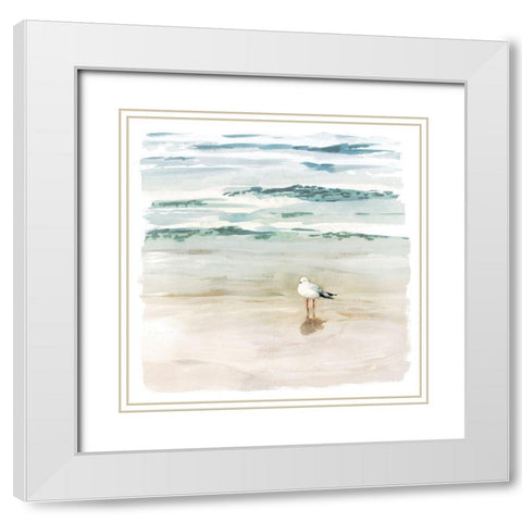 Seagull Cove II White Modern Wood Framed Art Print with Double Matting by Borges, Victoria