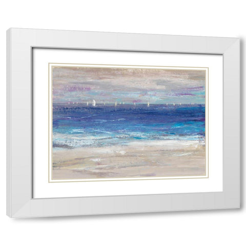 Distant Regatta I White Modern Wood Framed Art Print with Double Matting by OToole, Tim