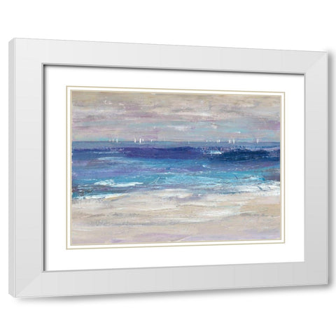 Distant Regatta II White Modern Wood Framed Art Print with Double Matting by OToole, Tim