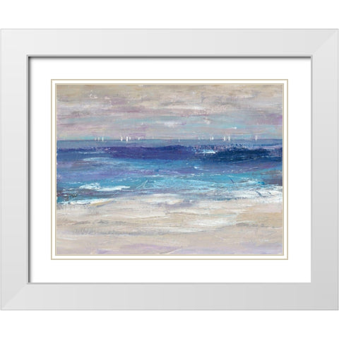 Distant Regatta II White Modern Wood Framed Art Print with Double Matting by OToole, Tim