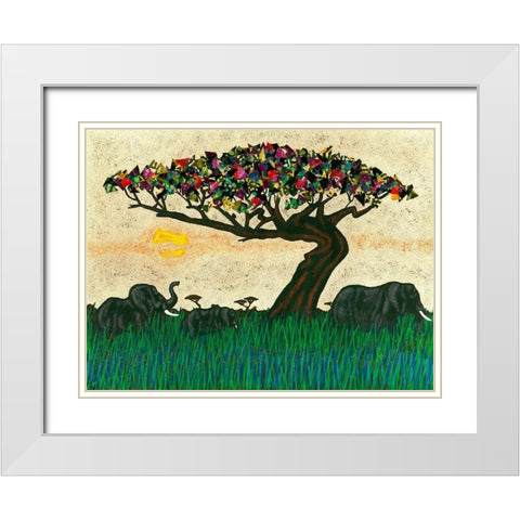 Planes of Africa I White Modern Wood Framed Art Print with Double Matting by Saunders, Alonzo