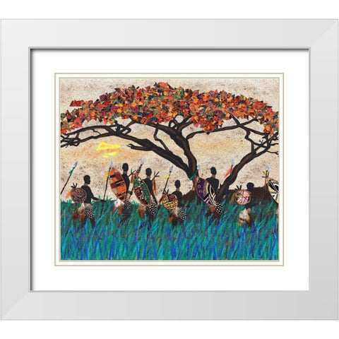 Planes of Africa III White Modern Wood Framed Art Print with Double Matting by Saunders, Alonzo