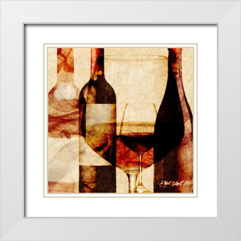 Smokey Wine II White Modern Wood Framed Art Print with Double Matting by Saunders, Alonzo