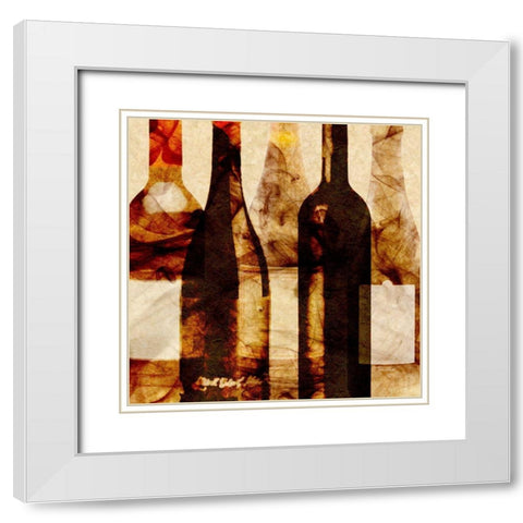 Smokey Wine III White Modern Wood Framed Art Print with Double Matting by Saunders, Alonzo