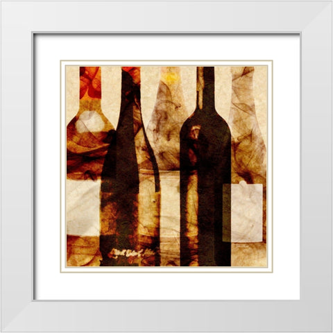 Smokey Wine III White Modern Wood Framed Art Print with Double Matting by Saunders, Alonzo