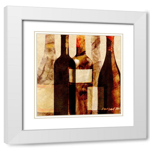 Smokey Wine IV White Modern Wood Framed Art Print with Double Matting by Saunders, Alonzo