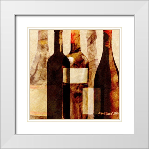 Smokey Wine IV White Modern Wood Framed Art Print with Double Matting by Saunders, Alonzo
