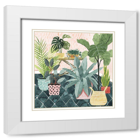 Modern Jungle I White Modern Wood Framed Art Print with Double Matting by Popp, Grace