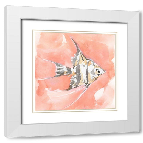 Blush and Ochre Angel Fish I White Modern Wood Framed Art Print with Double Matting by Green, Jacob