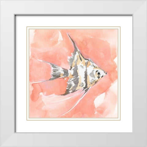 Blush and Ochre Angel Fish I White Modern Wood Framed Art Print with Double Matting by Green, Jacob