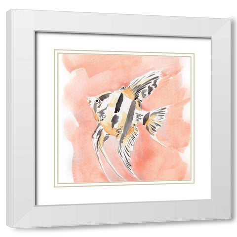 Blush and Ochre Angel Fish II White Modern Wood Framed Art Print with Double Matting by Green, Jacob