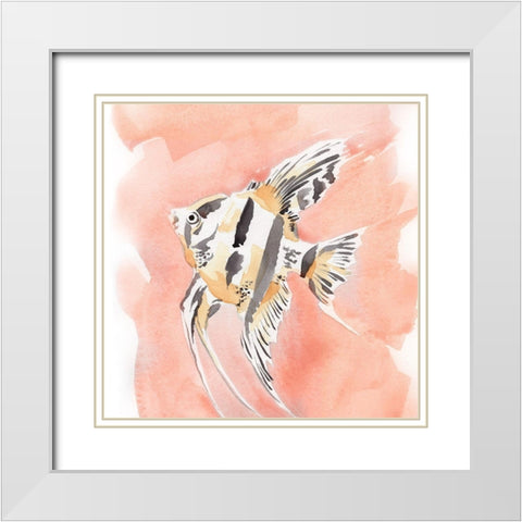 Blush and Ochre Angel Fish II White Modern Wood Framed Art Print with Double Matting by Green, Jacob