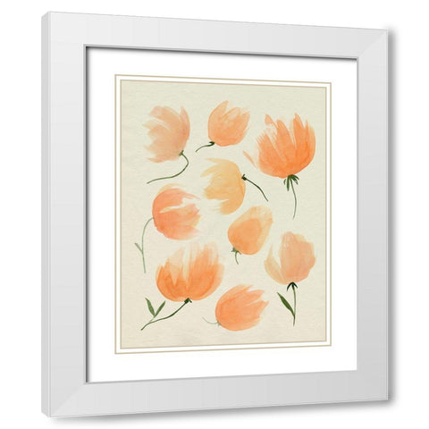 Fallen Flowers II White Modern Wood Framed Art Print with Double Matting by Popp, Grace