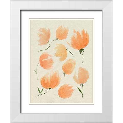 Fallen Flowers II White Modern Wood Framed Art Print with Double Matting by Popp, Grace