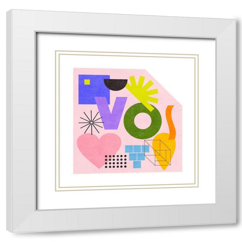 Love is Love III White Modern Wood Framed Art Print with Double Matting by Wang, Melissa