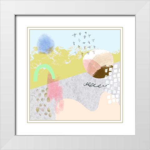 Autumn Hiking II White Modern Wood Framed Art Print with Double Matting by Wang, Melissa