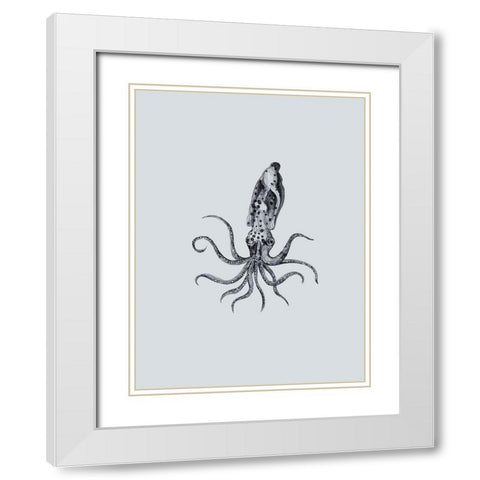 Marine Life II White Modern Wood Framed Art Print with Double Matting by Wang, Melissa