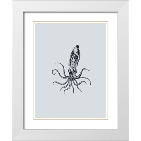 Marine Life II White Modern Wood Framed Art Print with Double Matting by Wang, Melissa