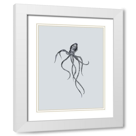 Marine Life IV White Modern Wood Framed Art Print with Double Matting by Wang, Melissa