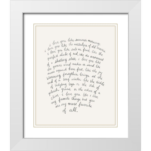 Letter to a Lover I White Modern Wood Framed Art Print with Double Matting by Popp, Grace