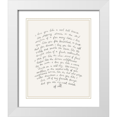 Letter to a Lover II White Modern Wood Framed Art Print with Double Matting by Popp, Grace