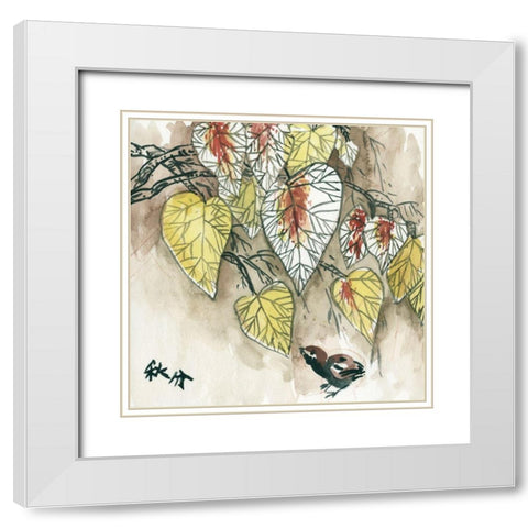 Autumnal I White Modern Wood Framed Art Print with Double Matting by Wang, Melissa