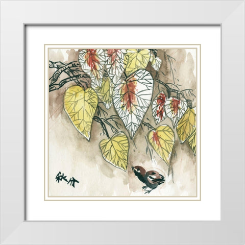 Autumnal I White Modern Wood Framed Art Print with Double Matting by Wang, Melissa