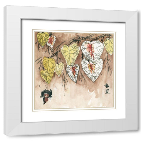 Autumnal II White Modern Wood Framed Art Print with Double Matting by Wang, Melissa