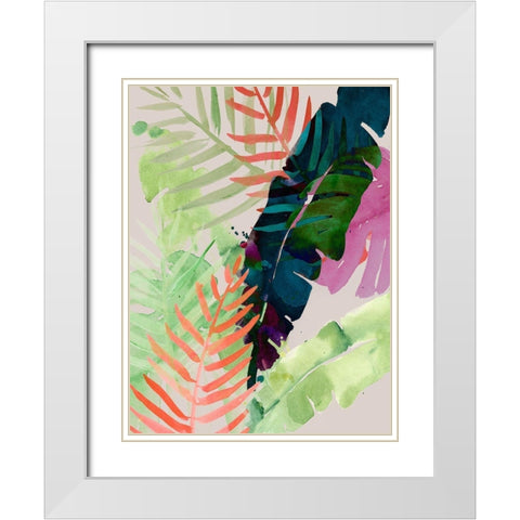 Electric Palms II White Modern Wood Framed Art Print with Double Matting by Parker, Jennifer Paxton