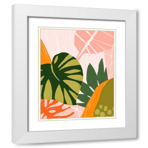 Jungle Collage I White Modern Wood Framed Art Print with Double Matting by Vess, June Erica