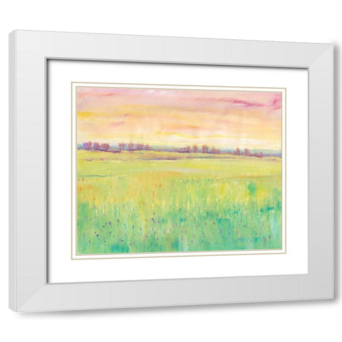 Spring Pasture I White Modern Wood Framed Art Print with Double Matting by OToole, Tim