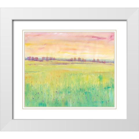 Spring Pasture I White Modern Wood Framed Art Print with Double Matting by OToole, Tim