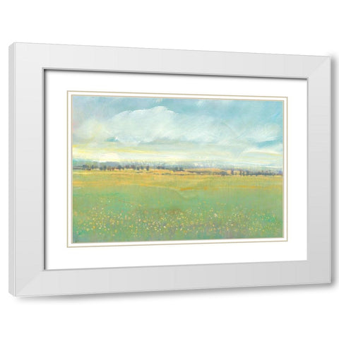 Soft Meadow Light II White Modern Wood Framed Art Print with Double Matting by OToole, Tim