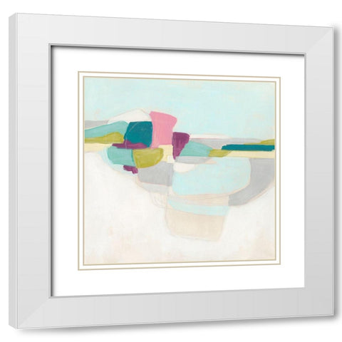Facet Fields I White Modern Wood Framed Art Print with Double Matting by Vess, June Erica