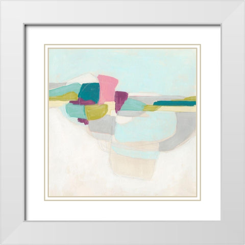 Facet Fields I White Modern Wood Framed Art Print with Double Matting by Vess, June Erica