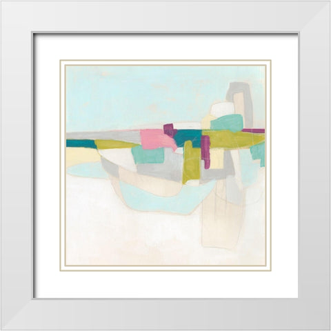Facet Fields II White Modern Wood Framed Art Print with Double Matting by Vess, June Erica