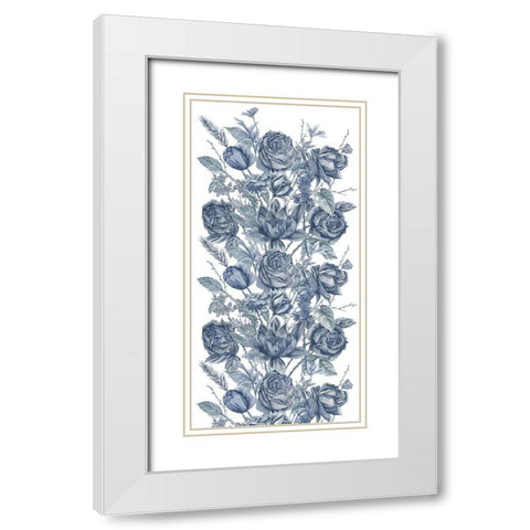 Ice Blue Botanical II White Modern Wood Framed Art Print with Double Matting by Wang, Melissa