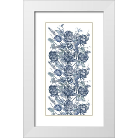 Ice Blue Botanical II White Modern Wood Framed Art Print with Double Matting by Wang, Melissa