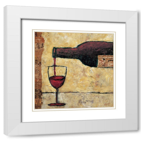 Red Wine Pour White Modern Wood Framed Art Print with Double Matting by Bagnato, Judi