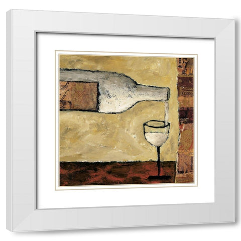 White Wine Pour White Modern Wood Framed Art Print with Double Matting by Bagnato, Judi